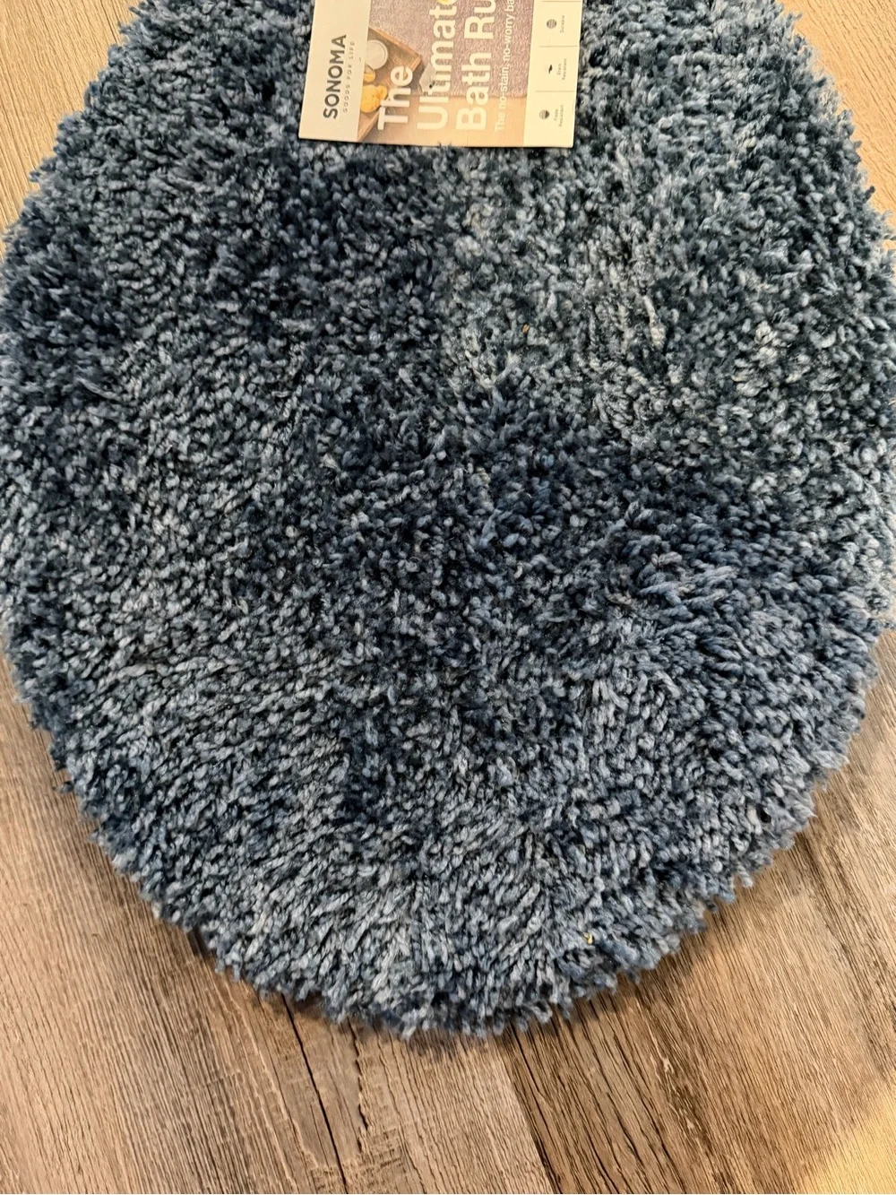NWT Sonoma Goods For Life The Ultimate Toilet Lid Cover Plush Shag in Slate Blue